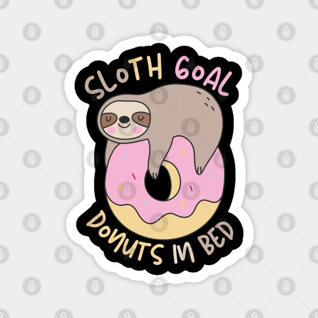 Sloth Goal Donuts in Bed Magnet by NomiCrafts