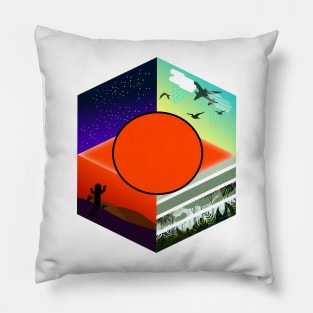 splitted worlds Pillow