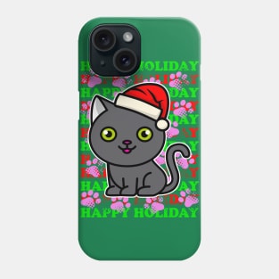 Holiday Gray Cat Phone Case