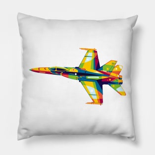 F/A-18 Hornet in Pop Art Pillow