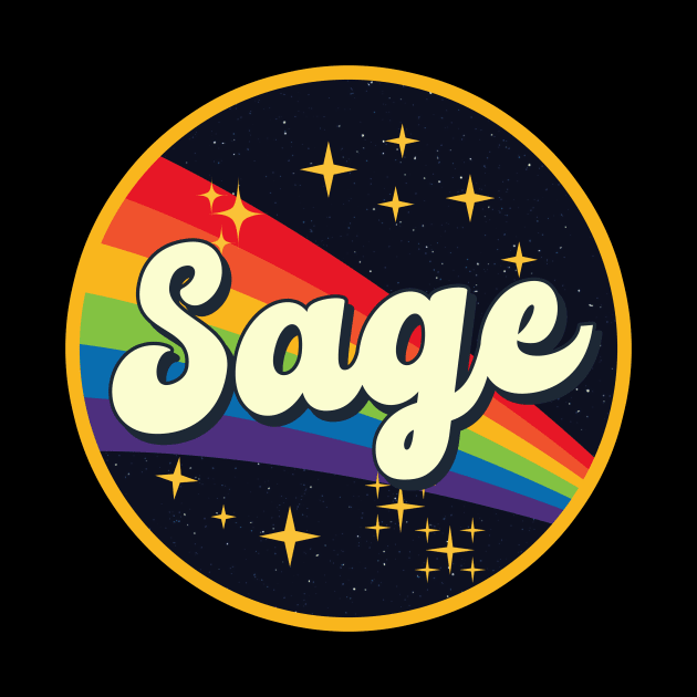 Sage // Rainbow In Space Vintage Style by LMW Art