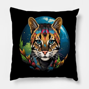 Ocelot Earth Day Pillow