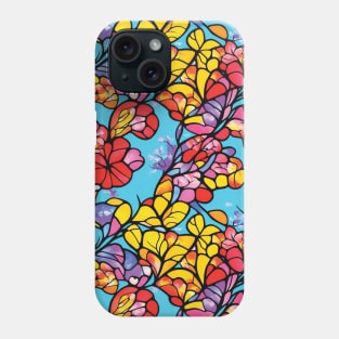 mosaic seamless butterfly flora trees abstract soft paint Japanese style unique Phone Case