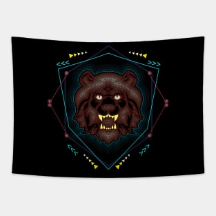 Red Tiger Head Wild Angry Tapestry