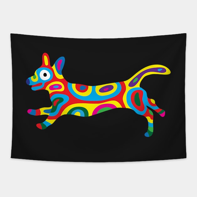 Rainbow Dog 3 Tapestry by martinussumbaji