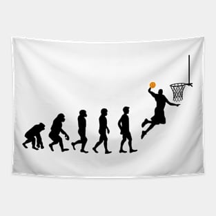 Basketball Evolution Funny Basketball Player Tapestry