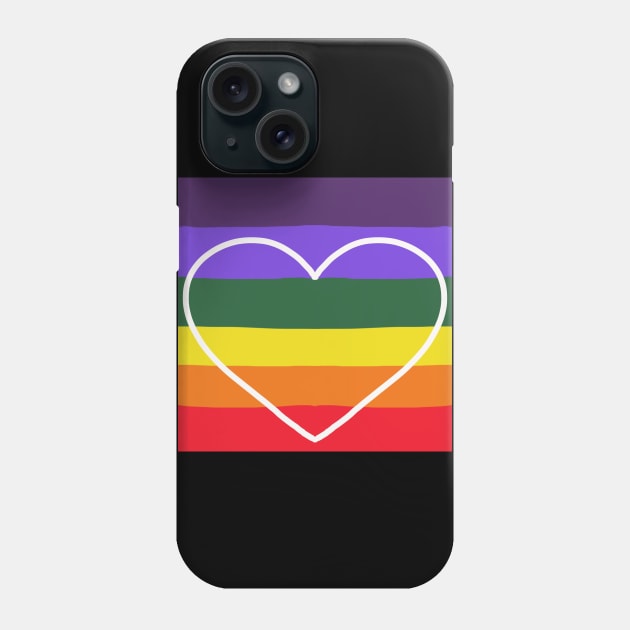 Colorful Rainbow Heart Design Phone Case by TANSHAMAYA