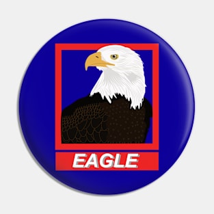 Illustration of a white-headed eagle Pin