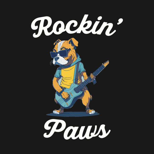 Rockin' Paws Boxer Rocking out Shirt by Silly Pup Creations