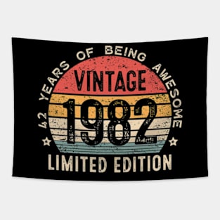 42nd Birthday Gift  | 1982 Vintage Funny 80s Retro Inspired Graphic Tapestry