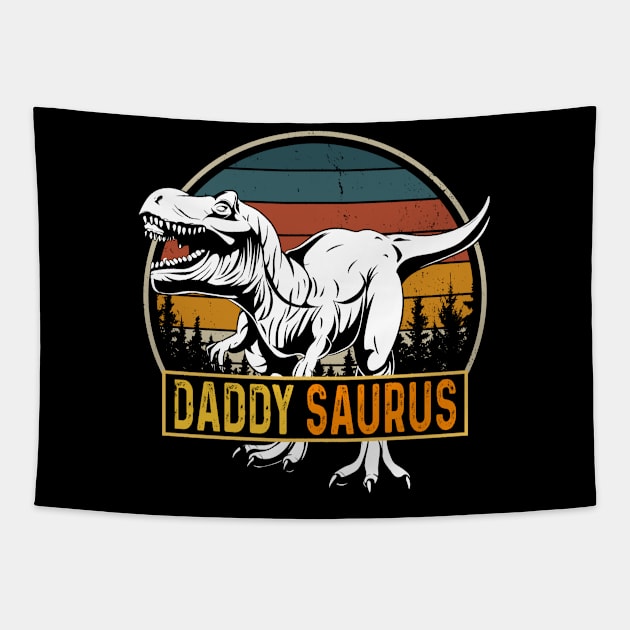 Daddy saurus T Rex Dinosaur Men DaddySaurus Family Matching Tapestry by Peter smith