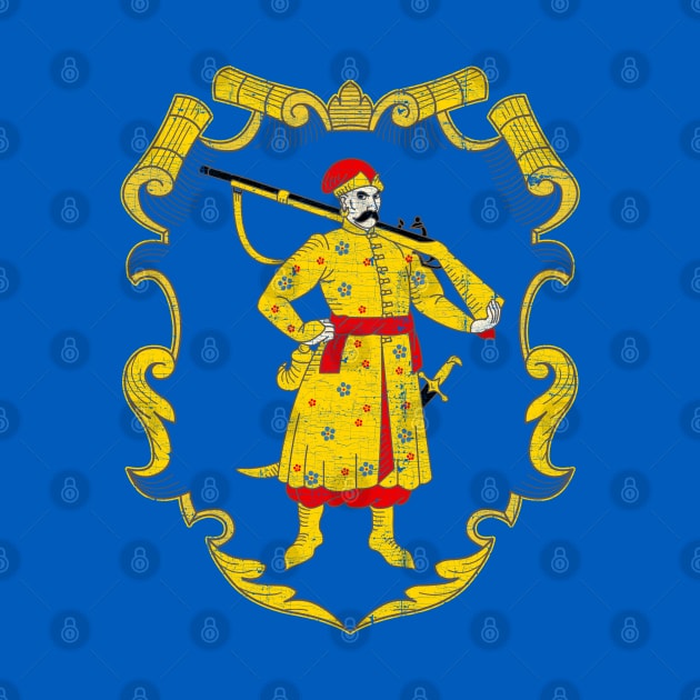 Ukrainian Cossack // Vintage-Style Emblem Design by DankFutura
