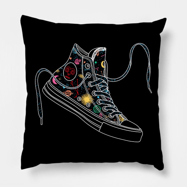 Aries high tops - Pastel &amp; black Pillow by MickeyEdwards