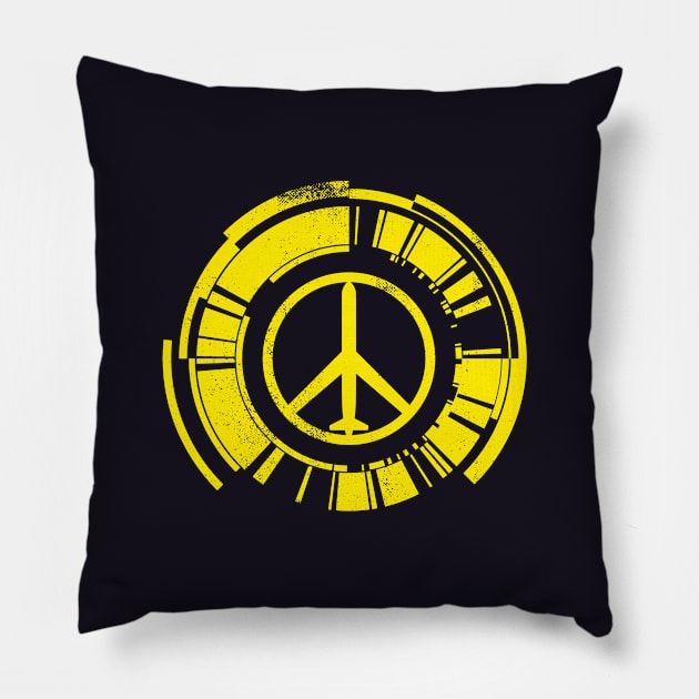 Walker of Peace [Yellow] Pillow by DCLawrenceUK