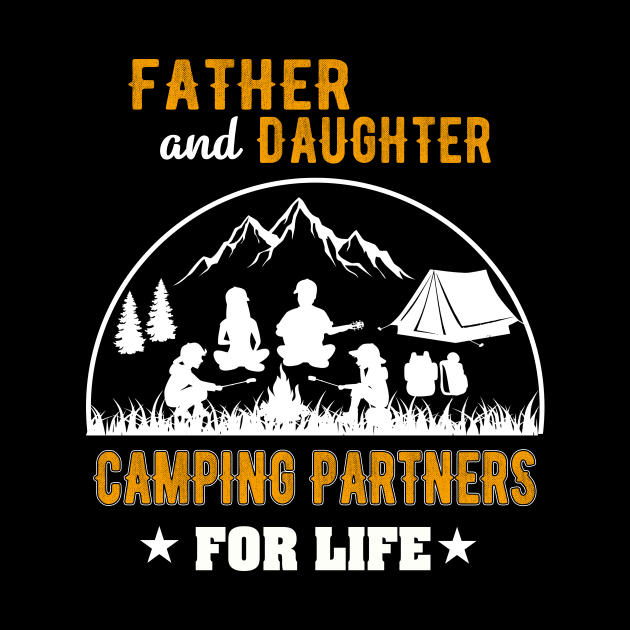 Father and daughter camping partners by RuthTBlake