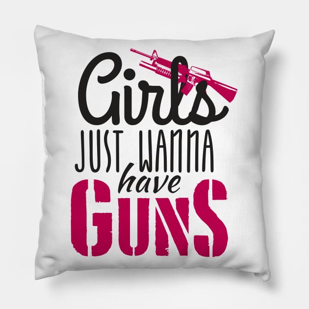 Girls just wanna guns (black) Pillow by nektarinchen