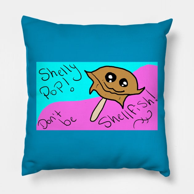 Shelly Pop! Pillow by Electric Mermaid