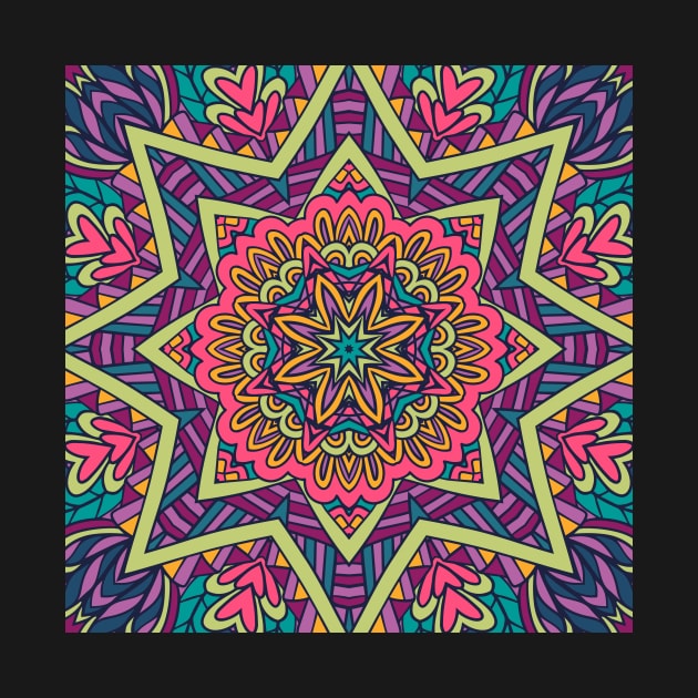 Mandala World Boho Pattern Tile by colors