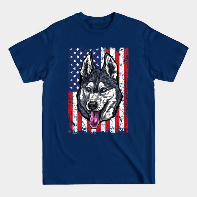 Disover Husky T-shirt USA Flag Design - Husky - T-Shirt