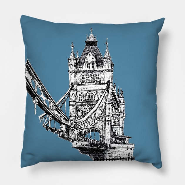 Tower Bridge, London Pillow by LadyCaro1