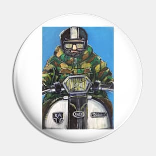 Retro Scooter, Classic Scooter, Scooterist, Scootering, Scooter Rider, Mod Art Pin