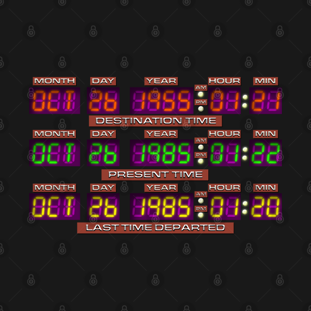 TIME MACHINE READOUT - Delorean Time Machine - T-Shirt