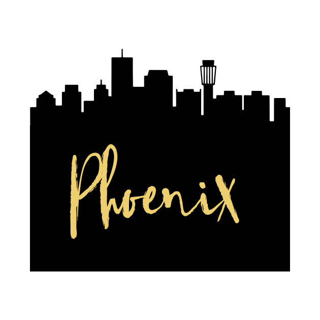 PHOENIX ARIZONA DESIGNER SILHOUETTE SKYLINE ART by deificusArt