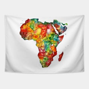 Watercolor African Map #2 Tapestry