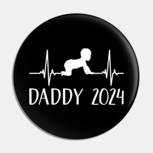 Daddy 2024 with frequency heartbeat pulse for new dad to be Pin