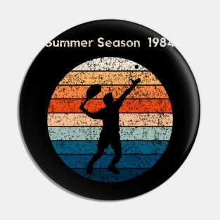 Summer Season 1984 Retro Tennis Outdoor Sports Retro Sunset Design Pin