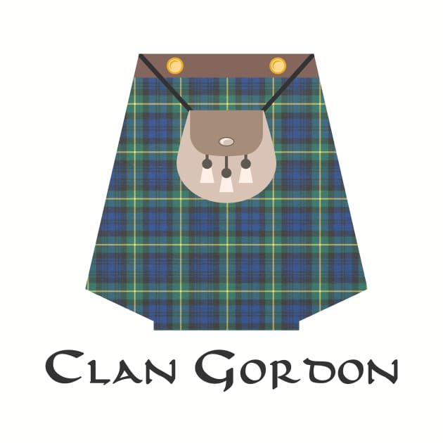 Scottish Clan Gordon Tartan Kilt Highlands by Grassroots Green