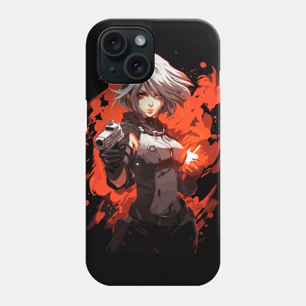Secret Agent Anime Girl Phone Case by Atomic Blizzard