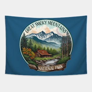 Great Smoky Mountains National Park Vintage Design Tapestry