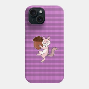 Cheerful Chipmunk - Original w/ Gingham Pattern Phone Case