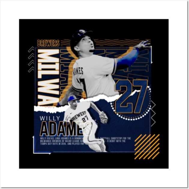 Willy Adames Baseball Edit Tapestries Brewers - Willy Adames - Posters and  Art Prints