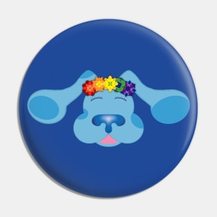 Blue Flower Crown without border Pin