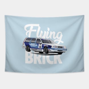 Volvo 850 Turbo Estate Touring Car BTCC White Text Tapestry