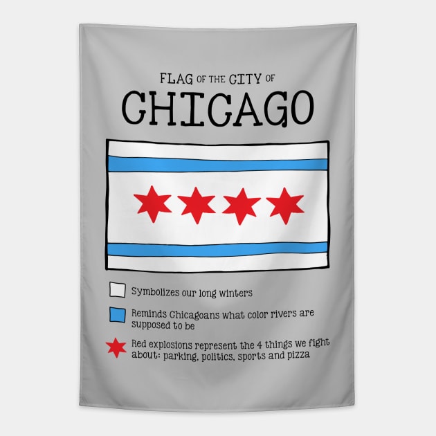 Flag of the City of Chicago Tapestry by Eat, Geek + Be Merry