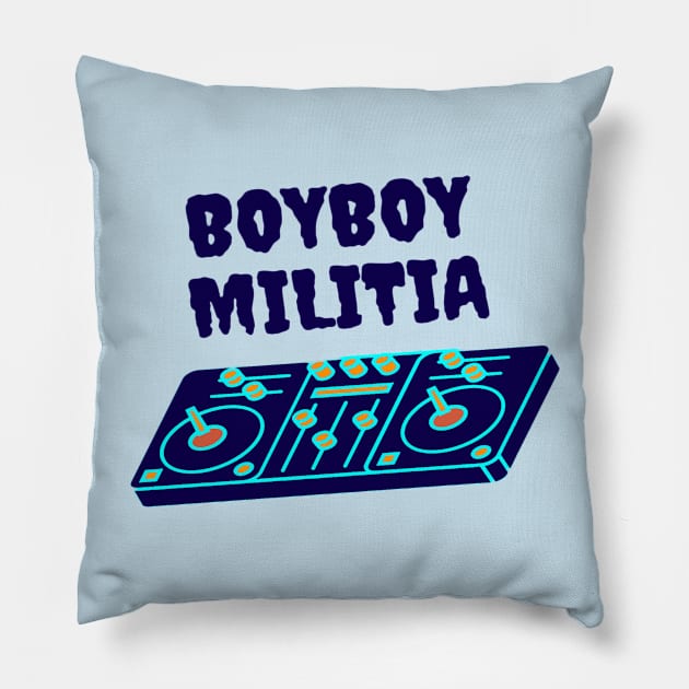 Boyboy Militia - Vinyl collection (blue) Pillow by BoyboyMilitia 