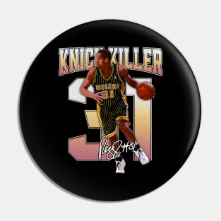 Reggie Miller Choke Sign Basketball Legend Signature Vintage Retro 80s 90s Bootleg Rap Style Pin