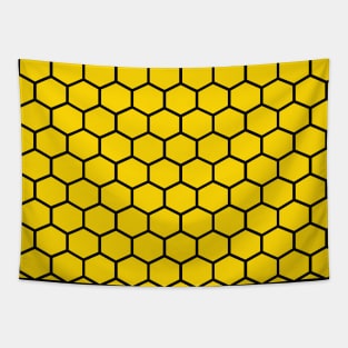 Yellow Honeycombs Pattern Tapestry