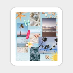 Fun Beachy Collage - Day at The Beach Magnet