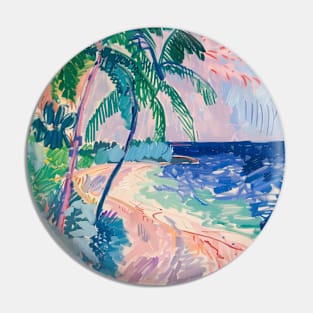 Pastel Pink Beach Tropical Island Pin