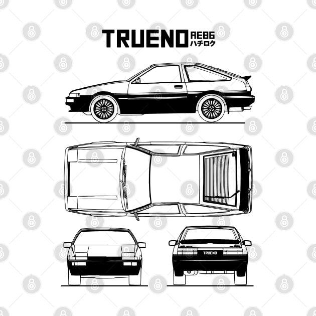 AE86 Toyota Trueno Blueprint by Industree Designs