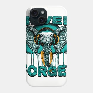 Never Forget Elephant with Headphones Phone Case