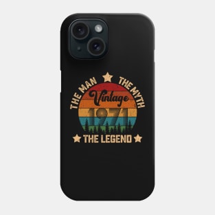 Father's Day Shirt Vintage 1971 The Men Myth Legend 49th Birthday Gift Phone Case