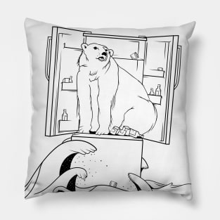 Climate Change Polar Bear Pillow