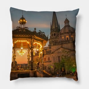 Mexico. Guadalajara. Cathedral. Zocalo. Twilight. Pillow