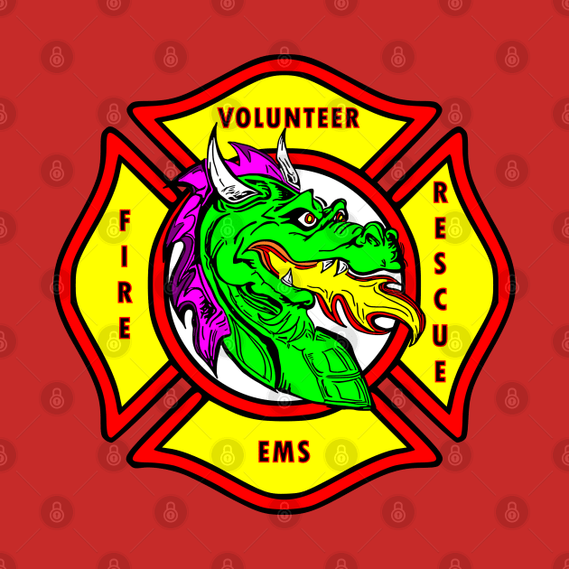 Firefighter Dragon Volunteer by Bosko Art Designs