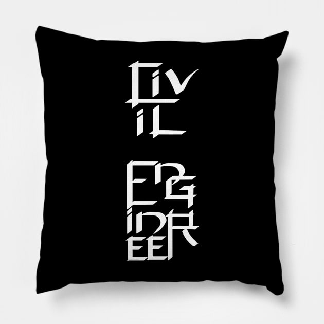 Civil Engineer White Character Pillow by Barthol Graphics